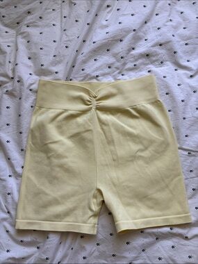 Butter yellow workout shorts
